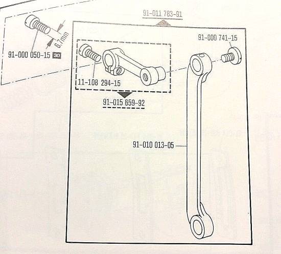 NEEDLE BAR SHAFT CONNECTION PFAFF 141/142/145/335//541/545 91-011783-91
